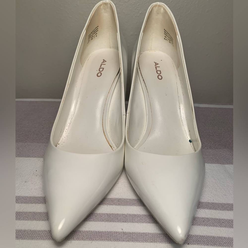 White Aldo Pointed Heels